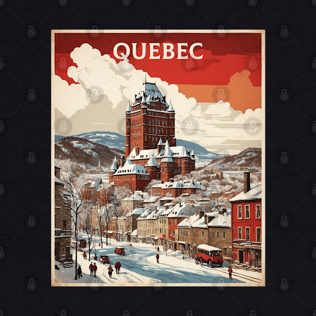 Quebec Canada Vintage Poster Tourism by TravelersGems